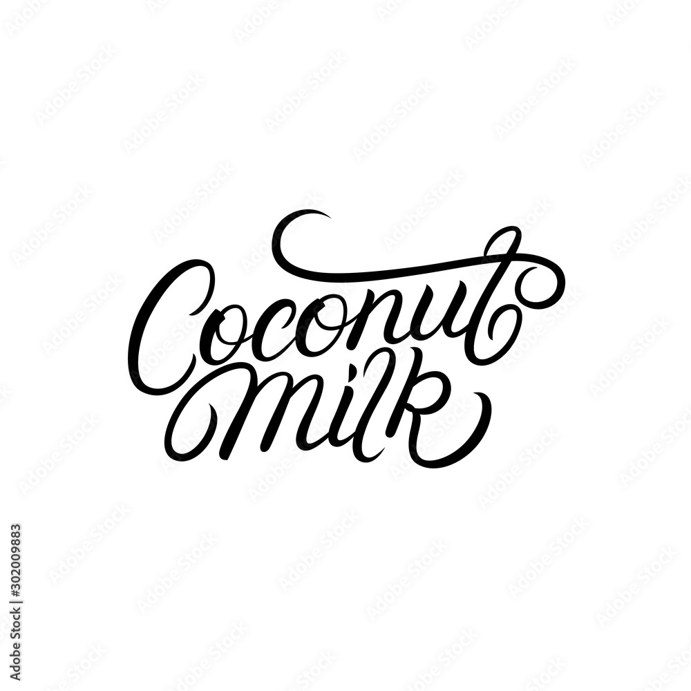 Coconut milk hand written lettering