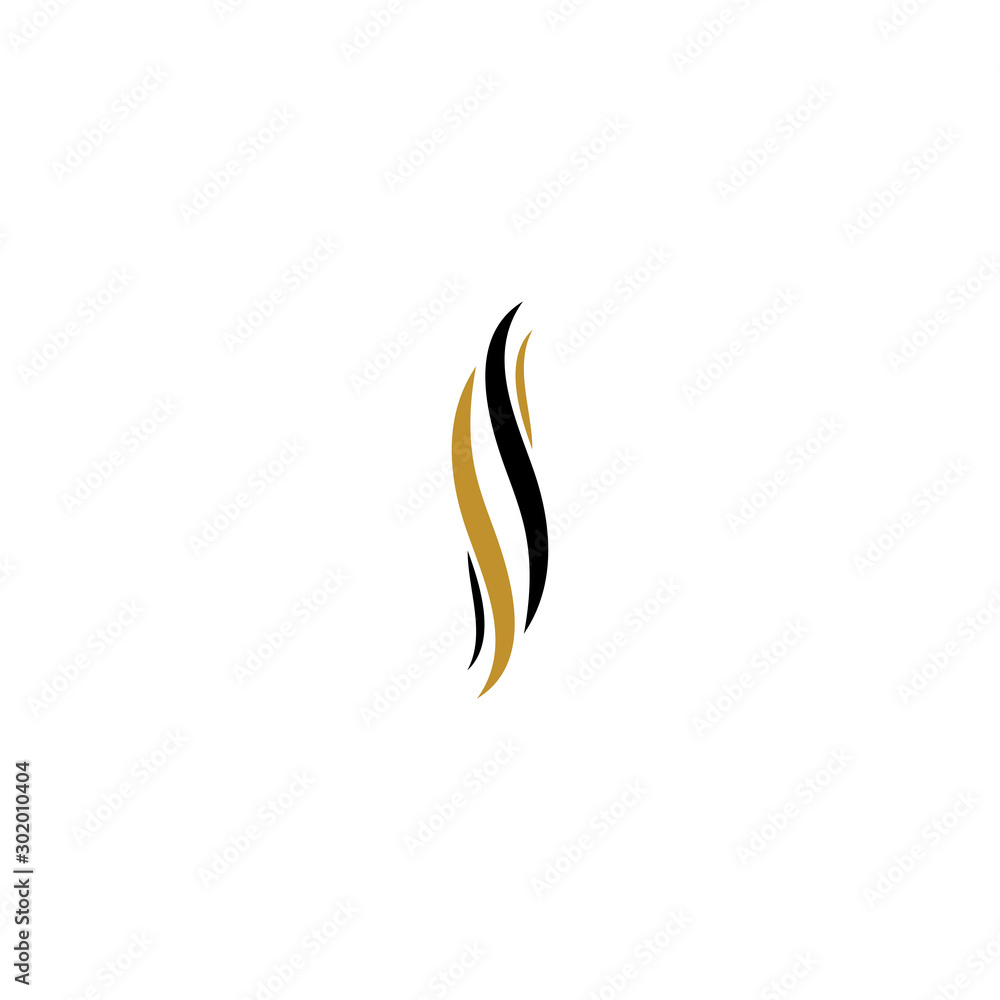 hair wave logo vector icon template - Vector