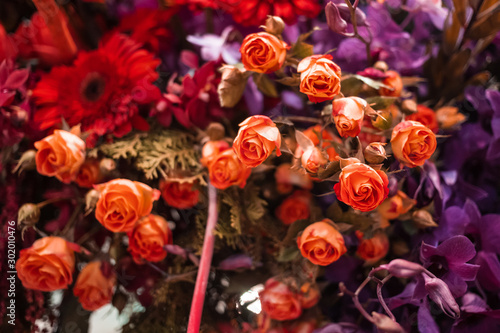 Fototapeta Naklejka Na Ścianę i Meble -  Withered pastel vintage color of bouquet of rose