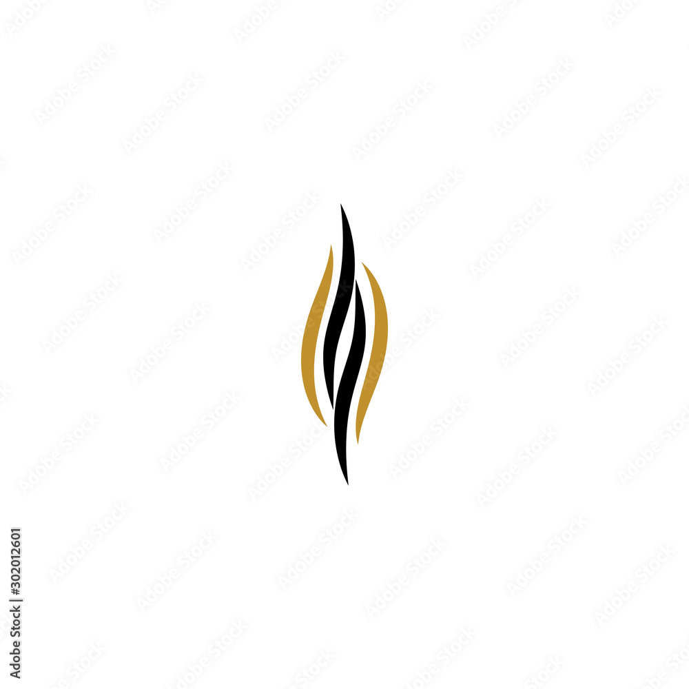 hair wave logo vector icon template - Vector