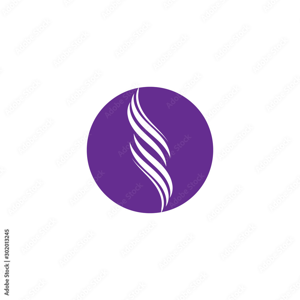 hair wave logo vector icon template - Vector hair wave logo vector icon template - Vector