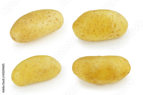 Potato fresh raw material for cooking food isolated on white background. This has clipping path.   