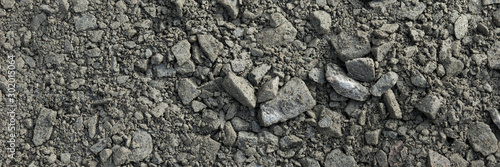 Dark gray gravel stones for the underground in road construction