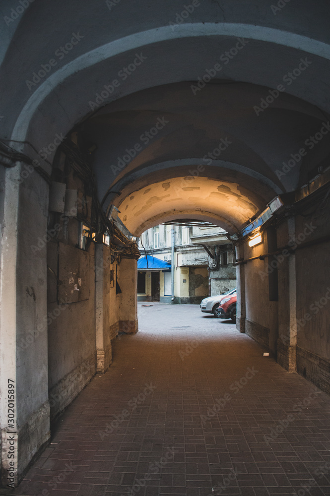 antique arch in the building 