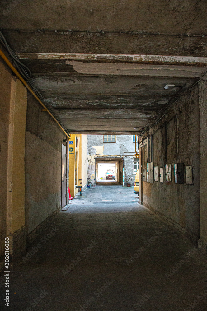 antique arch in the building 