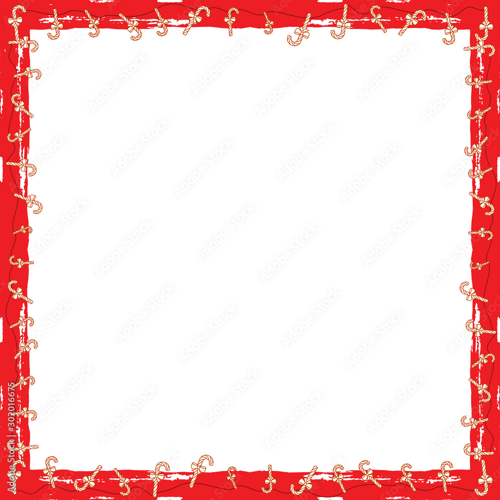 Christmas Grunge Red Candy Frame