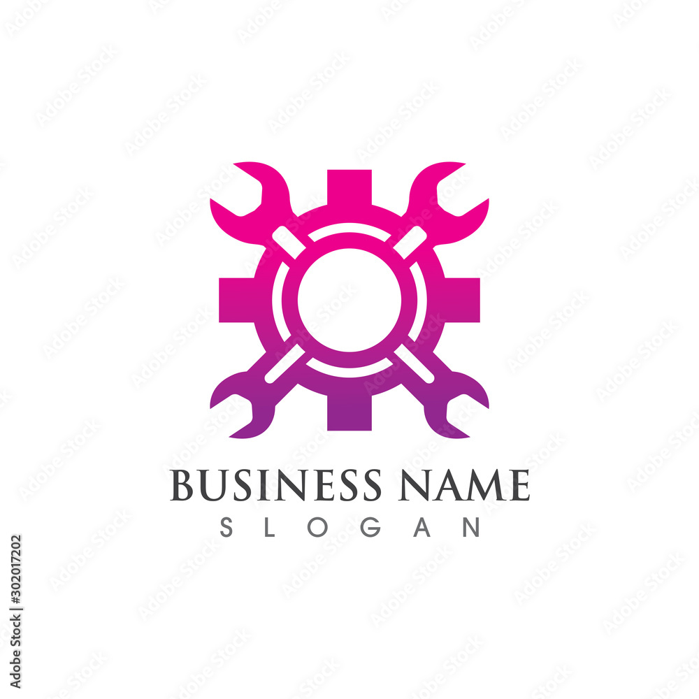 Fototapeta premium Gear Logo Template vector icon illustration