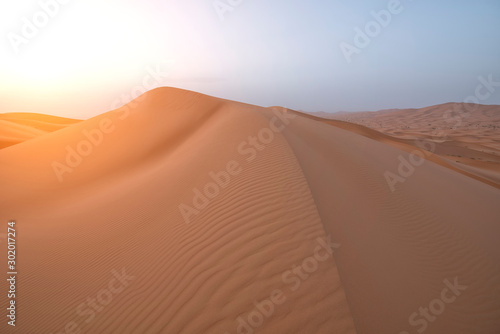 The beauty of the sand dunes in the Sahara Desert in Morocco. The Sahara Desert is the largest hot desert and one of the harshest environments in the world. © MAGNIFIER