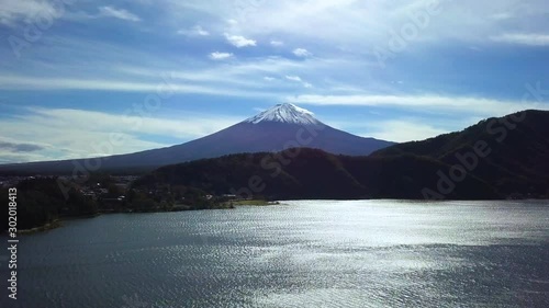 河口湖から富士山空撮