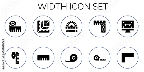 width icon set photo