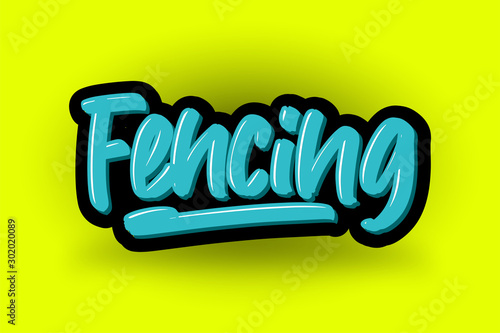 Fencing hand drawn modern brush lettering. Vector illustration logo text for business, print and advertising. photo
