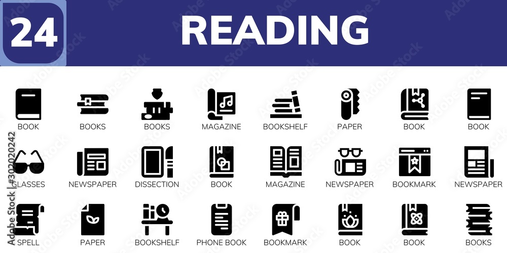 reading icon set reading icon set