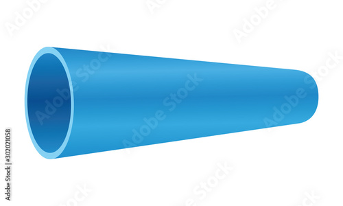 Fotografie, Obraz Blue PVC pipe on white background