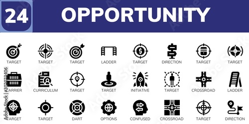 Modern Simple Set of opportunity Vector filled Icons