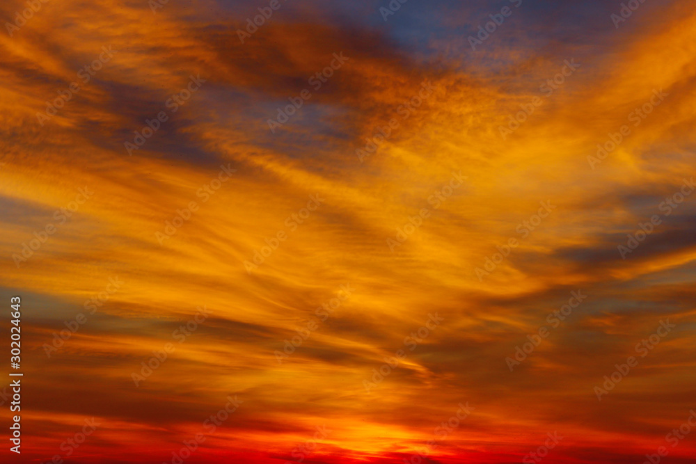 Blurred image of a sunset sky. Abstract colorful nature background. Beautiful sky background.