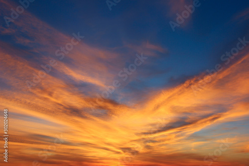 Blurred image of a sunset sky. Abstract colorful nature background. Beautiful sky background. © diesel_80