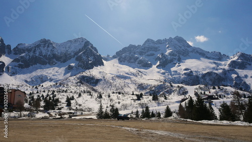 Paradiso Pass in Passo Tonale. A glacier popular with skiers. photo