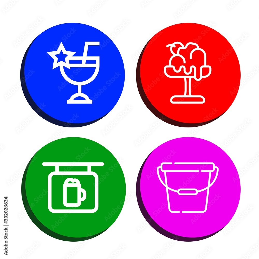 Set of ice icons such as Cocktail, Melt, Bar, Bucket , ice Set of ice icons such as Cocktail, Melt, Bar, Bucket , ice