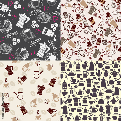 Set backgrounds can use for menu, coffee shop or cards design.