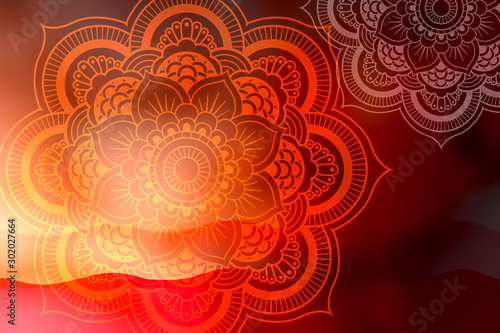 Soft colorful pattern with mandala element. Vintage decorative elements.  Islam, Arabic, Indian, Ottoman motifs.