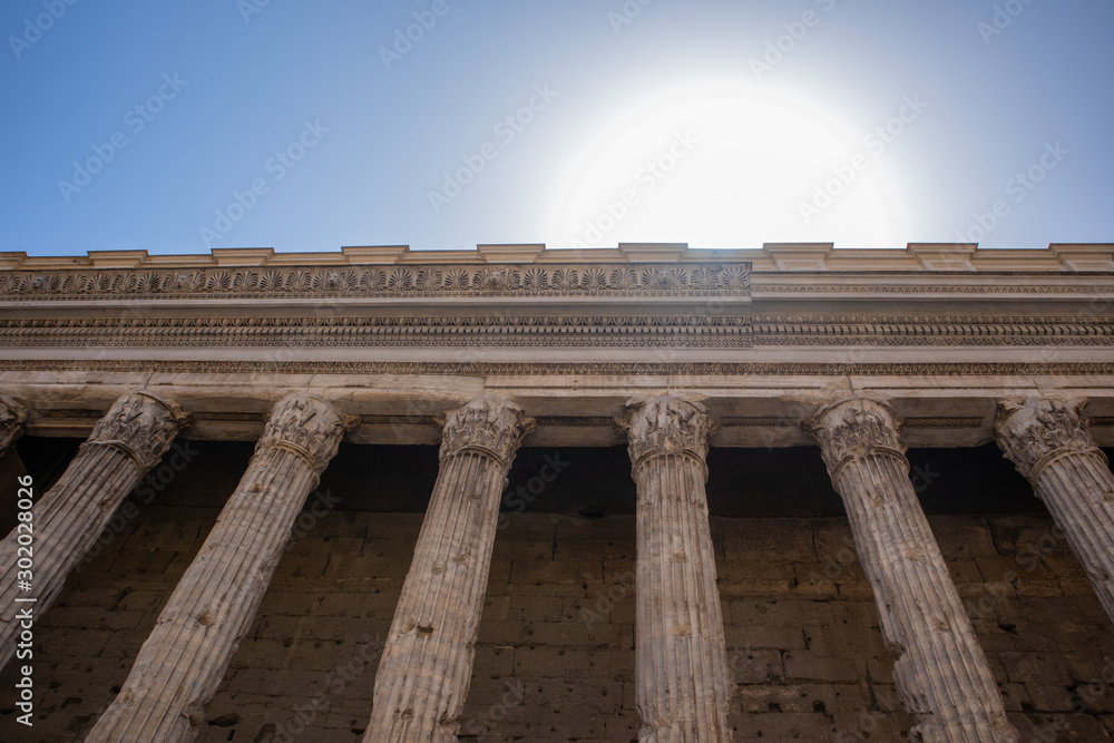 Roman temple builded under Adrian emperor with sun Roman temple builded under Adrian emperor with sun