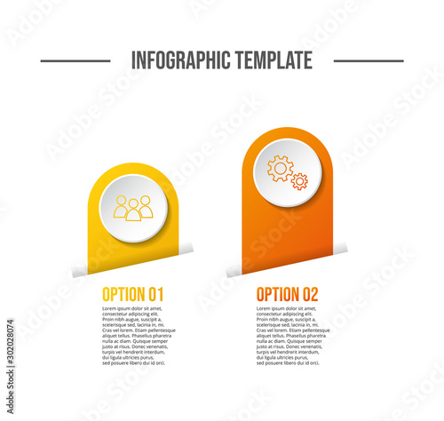 Colorful chart with business symbols - infographic template. Vector