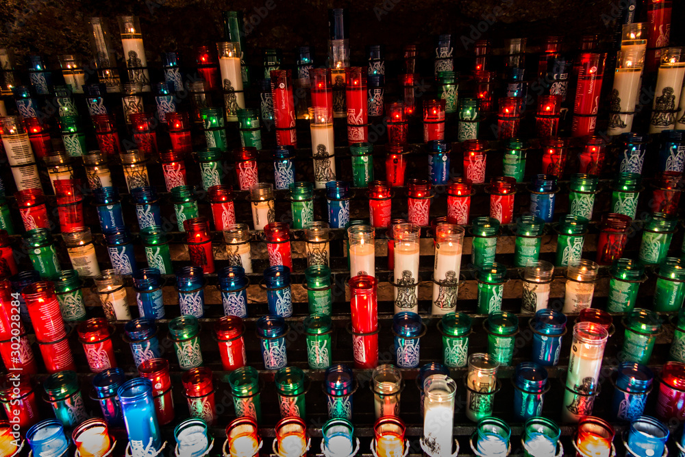 Sacrificial candles at the Benedictine Abbey of Our Lady in Montserrat Sacrificial candles at the Benedictine Abbey of Our Lady in Montserrat
