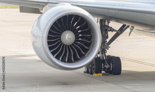 Aircraft Turbine of airplane Wing and jet engine