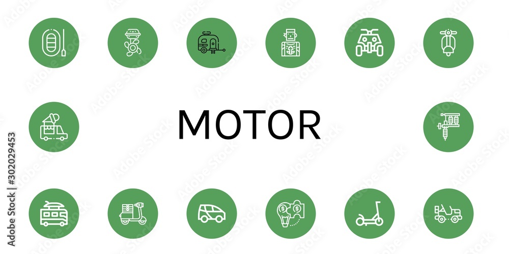 Set of motor icons such as Boat, Boat engine, Caravan, Tattoo artist, All terrain, scooter, Camper, Moped, Electric car, Hybrid solution, Scooter, Jeep, Ice cream truck , motor Set of motor icons such as Boat, Boat engine, Caravan, Tattoo artist, All terrain, scooter, Camper, Moped, Electric car, Hybrid solution, Scooter, Jeep, Ice cream truck , motor
