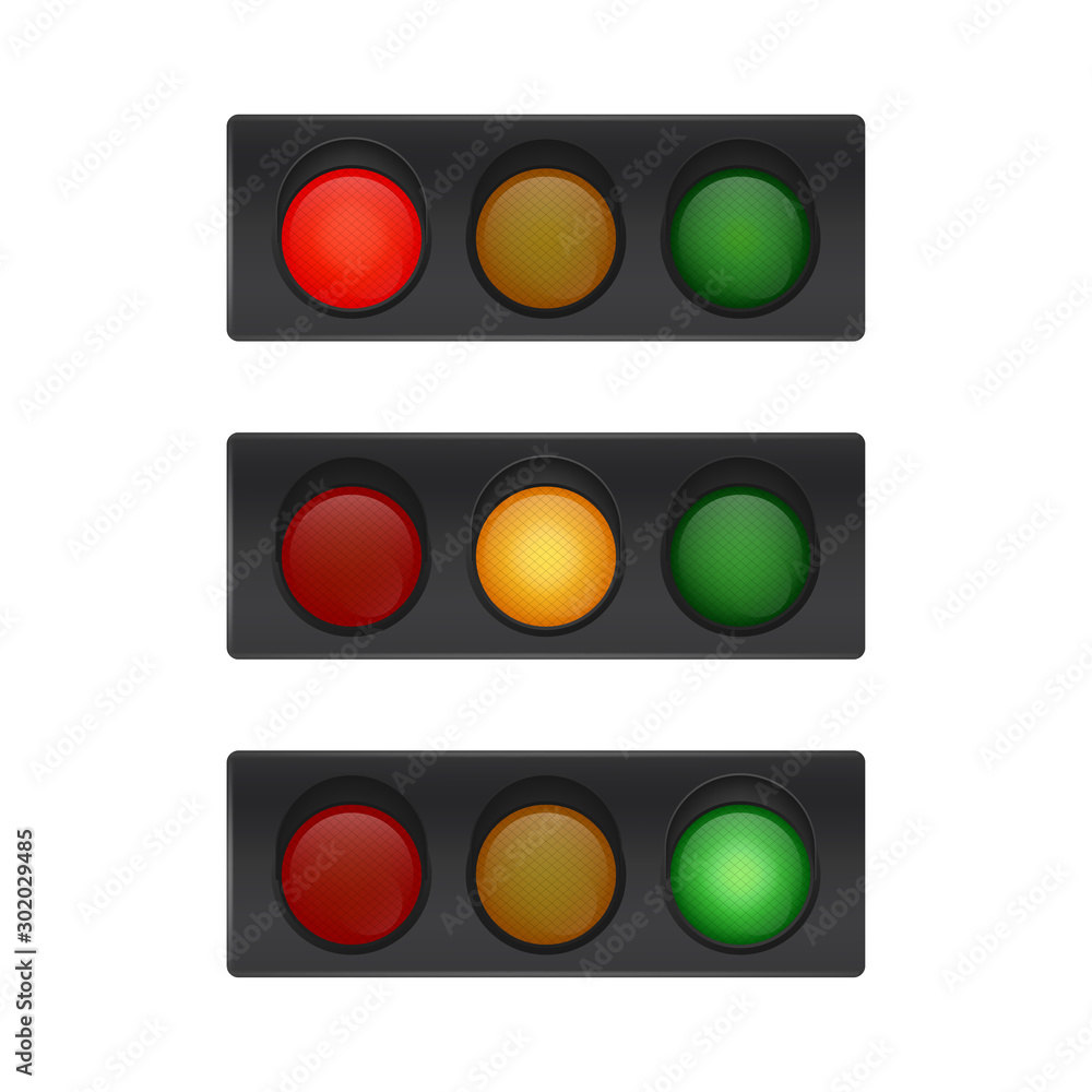 Traffic lights isolated on white background. Vector stock illustration. Traffic lights isolated on white background. Vector stock illustration.