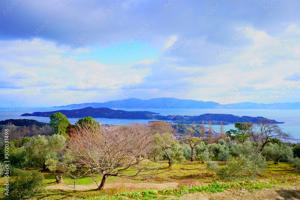 Naklejka premium 【岡山県】牛窓オリーブ園からの眺め / 【Okayama】View from Ushimado Olive Garden
