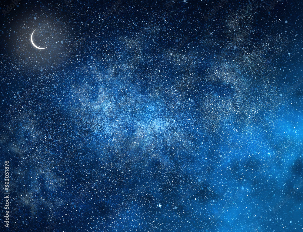 Night sky with stars as background - obrazy, fototapety, plakaty 
