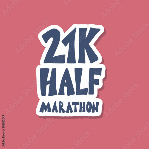 21 k run text isolated. Vector text illustration.