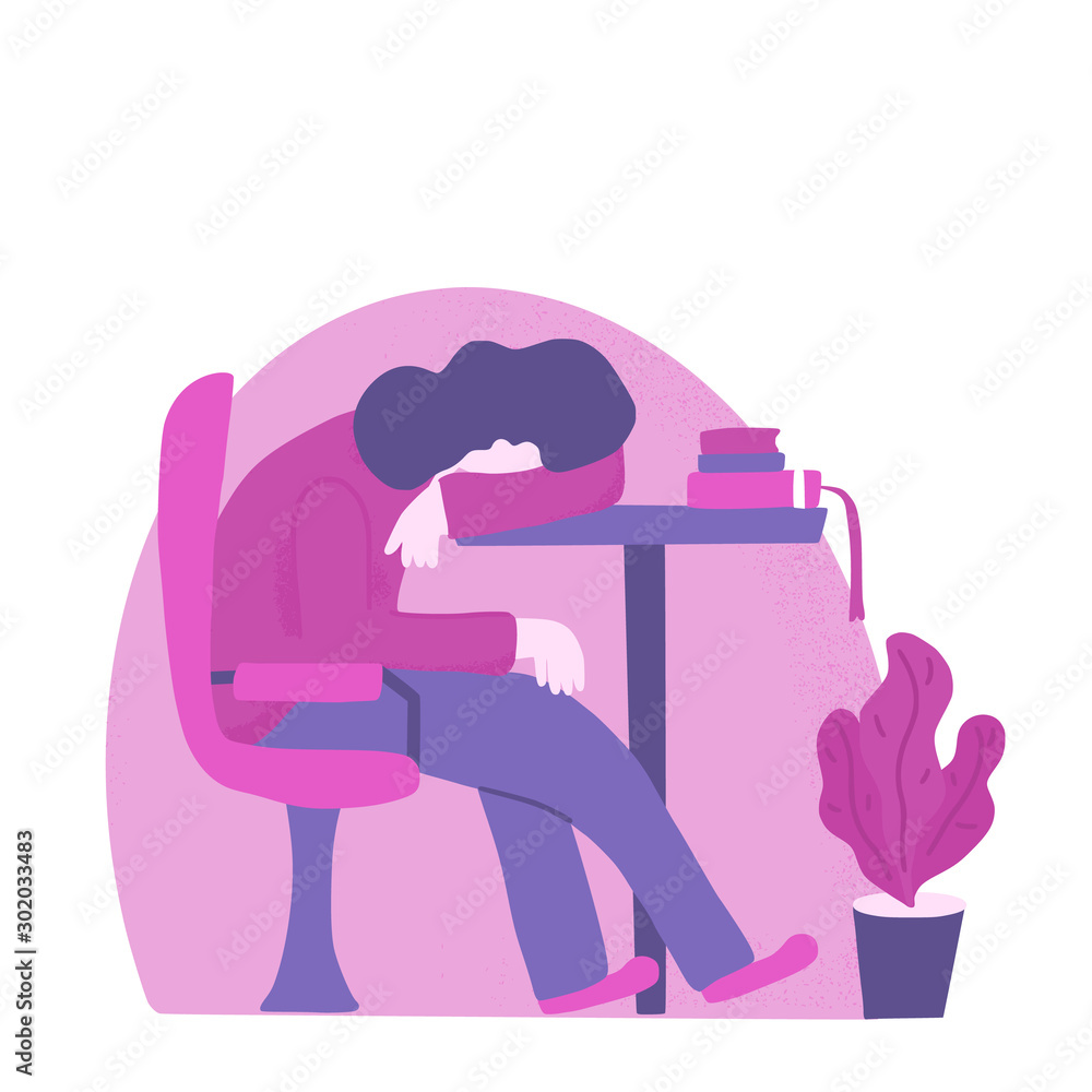 Tired person sitting and sleeping. Vector design. Tired person sitting and sleeping. Vector design.