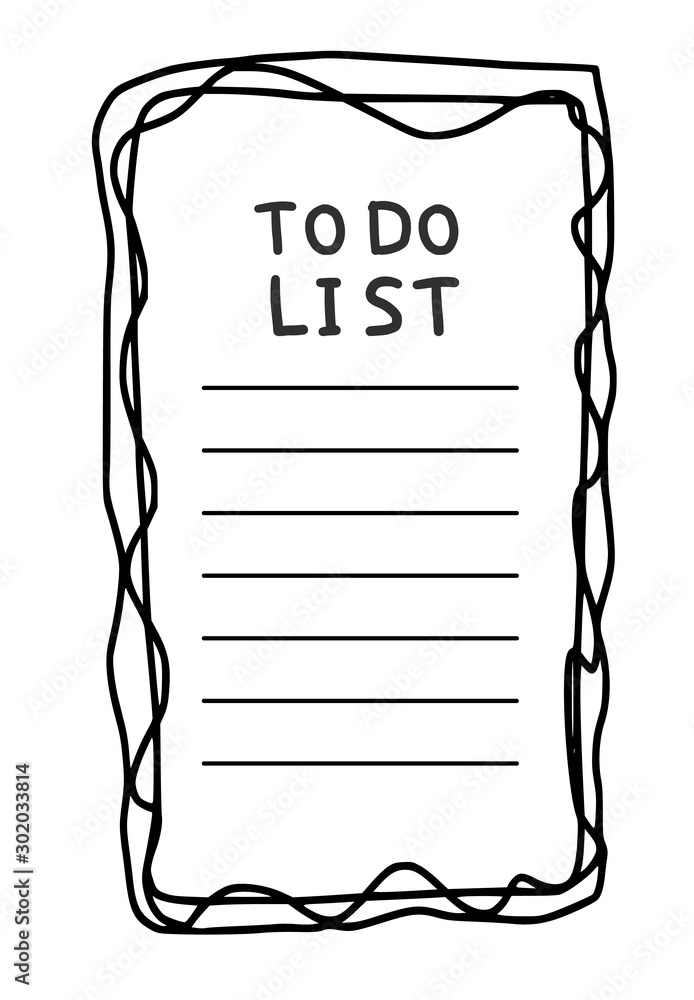 To do list template blank. Vector illustration.