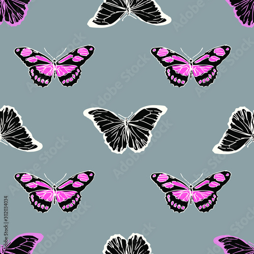 vector seamless background pattern with Butterfly for wrapping paper, greeting cards, posters, invitation