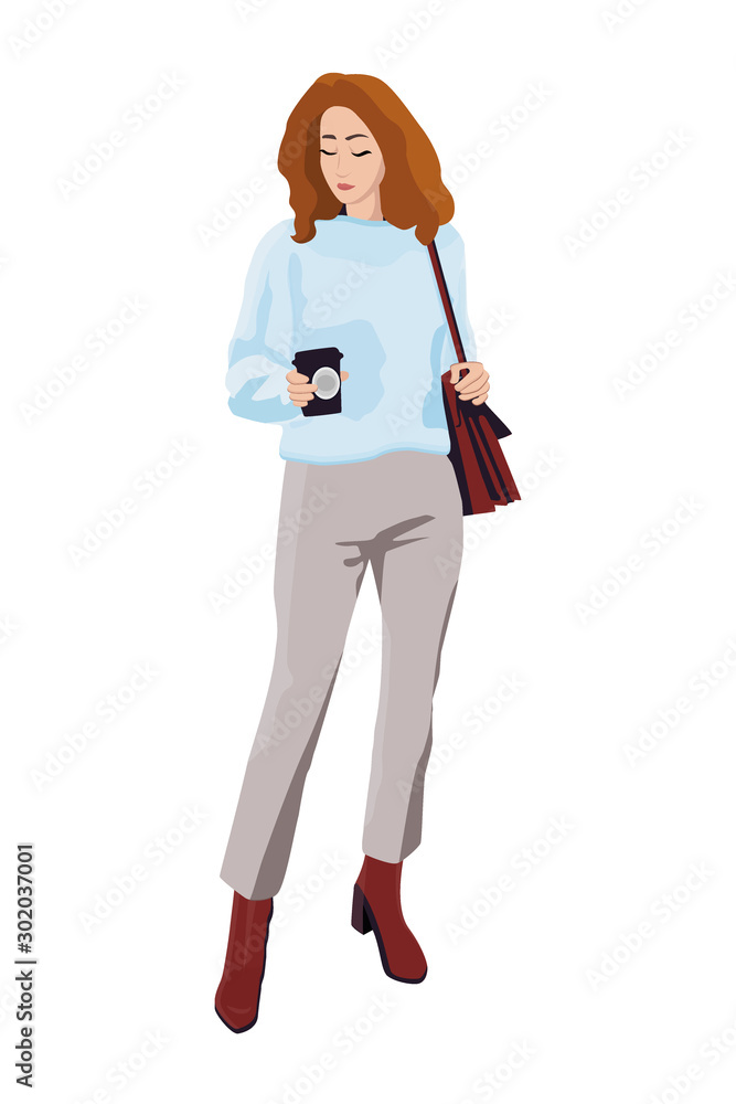 Women dressed in stylish trendy clothes - female fashion illustration Women dressed in stylish trendy clothes - female fashion illustration