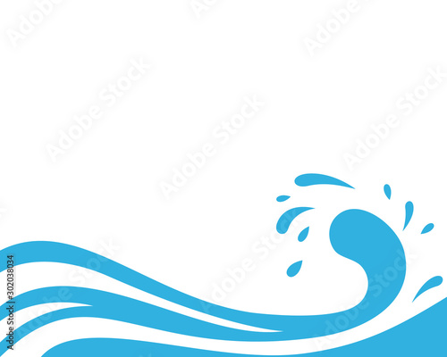 Water Wave Logo abstract design. Milk Logotype concept. Waves Splashing Flat