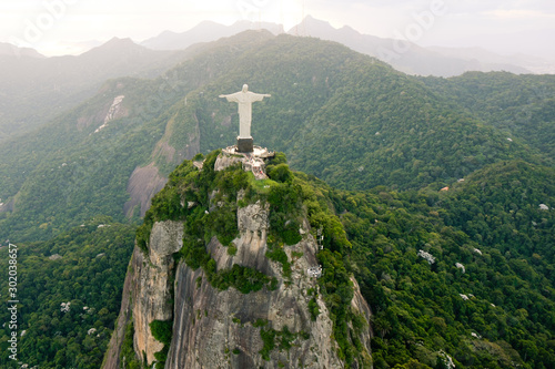 Canvas Print Aerial view of Christ the Redeemer statue in Rio de Janeiro