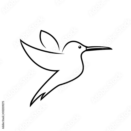 Hummingbird line icon, outline vector sign, linear pictogram isolated on white. Symbol, logo illustration