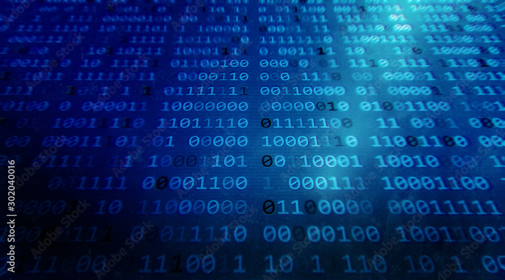Digital binary data and secure data concept in perspective. Abstract binary code for technology in blue. big data business. Digital binary data and secure data concept in perspective. Abstract binary code for technology in blue. big data business.