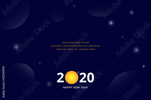 2020 Happy new year. Background modern design and text can be used template for banner design, greeting card and so on.