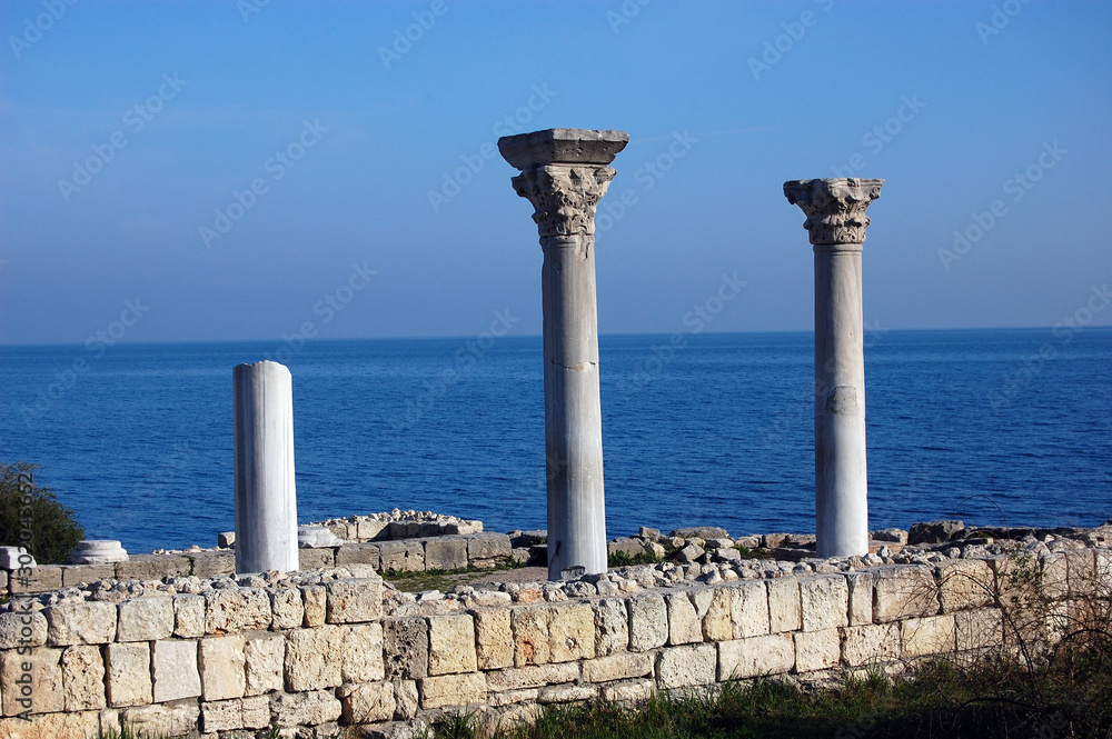 Ruins of ancient Greek colony Khersones.Sevastopol.Crimea