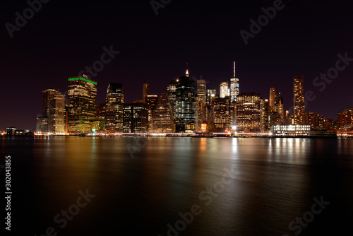 New York City Skyline Manhattan Buildings at night