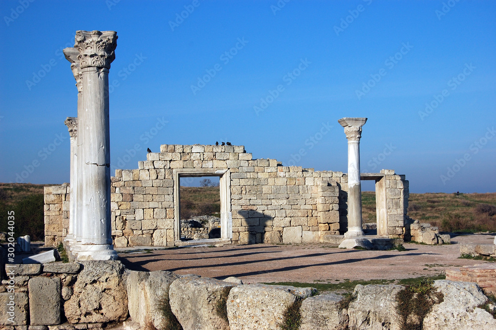 Ruins of ancient Greek colony Khersones.Sevastopol.Crimea