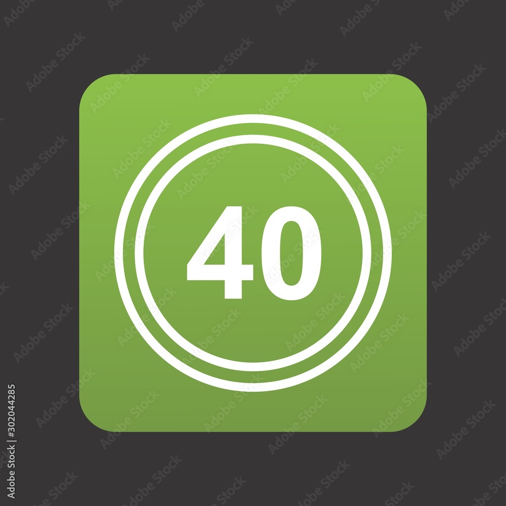 Speed Limit 40 Icon For Your Design,websites and projects. Speed Limit 40 Icon For Your Design,websites and projects.