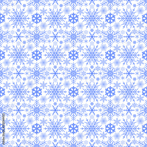 Vector Christmas Snowflakes winter seamless pattern.