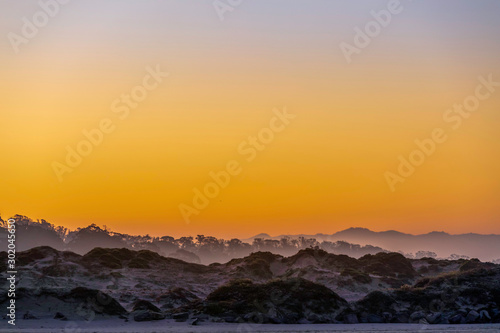 Sunset over the Beach, Sand Dunes