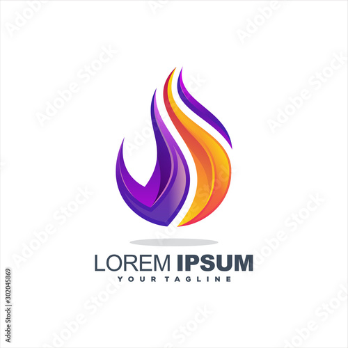 awesome flame gradient logo design