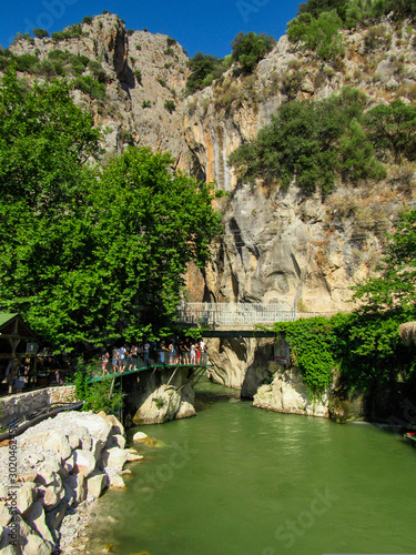 Green landscape and the river at Olympos in Antalya, Turkey 